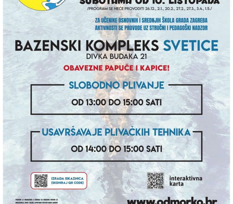 ODMORKO TIJEKOM ŠKOLSKE GODINE – NOVA SEZONA SLOBODNOG PLIVANJA I KLIZANJA